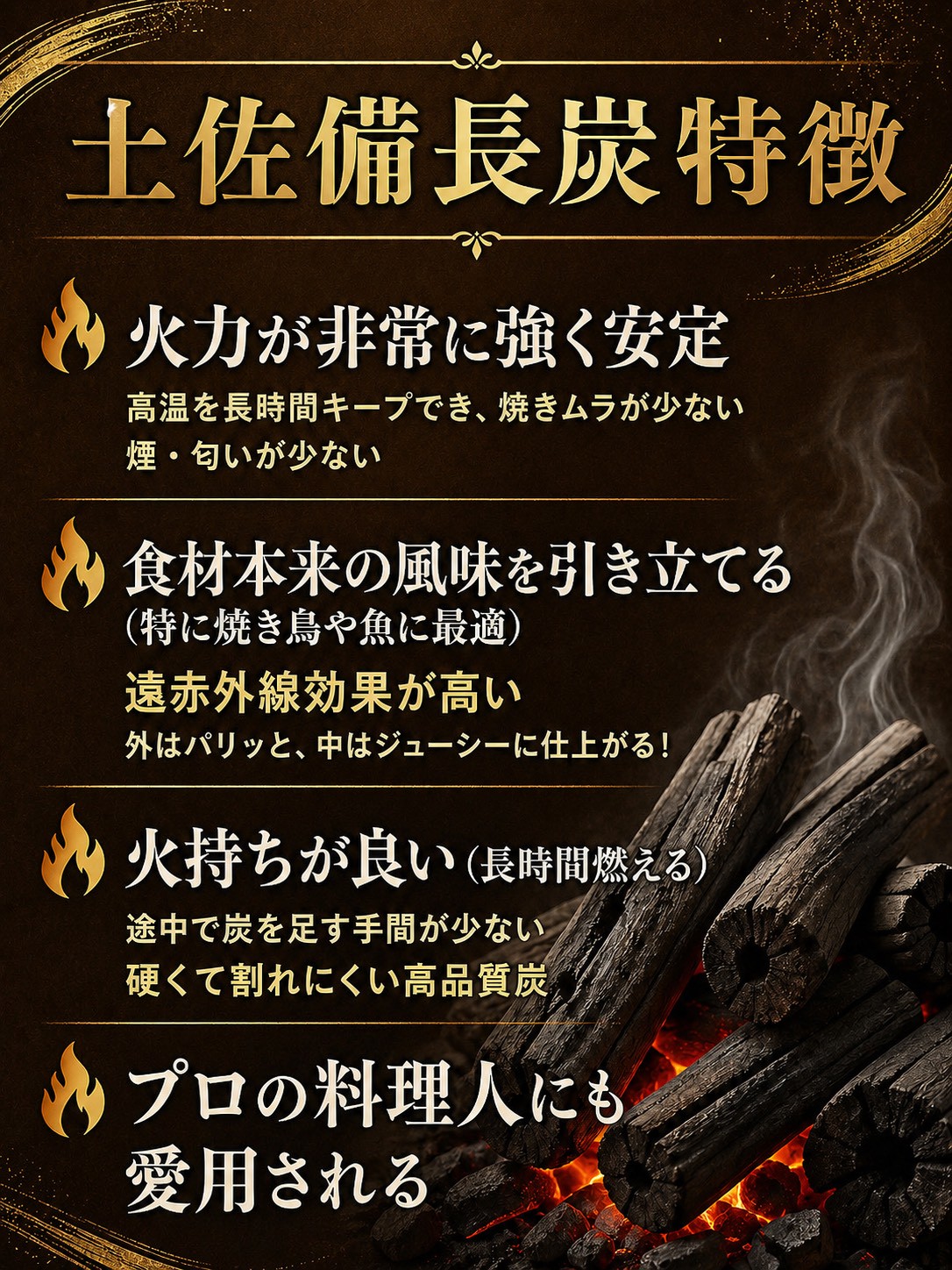 土佐備長炭特徴